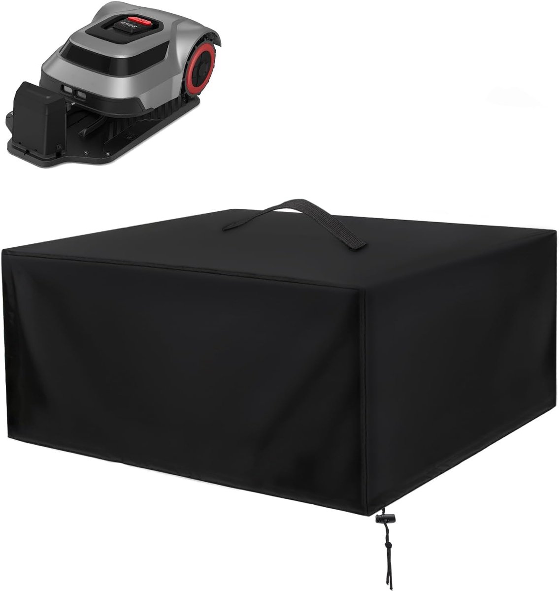 Waterproof Robotic Lawnmower Cover 78 x 56 x 36 cm 420D Oxford for Robotic Lawn Mowers with Drawstring, Weatherproof - ShopVlot