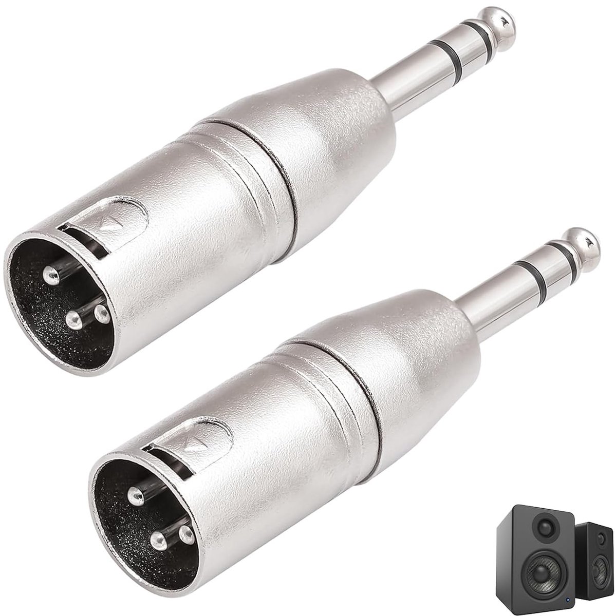 2pcs XLR USB Audio Adapter, XLR Jack Plug to 6.35mm TRS Jack, Professional Symmetric Converter for Mixers, Speakers - ShopVlot