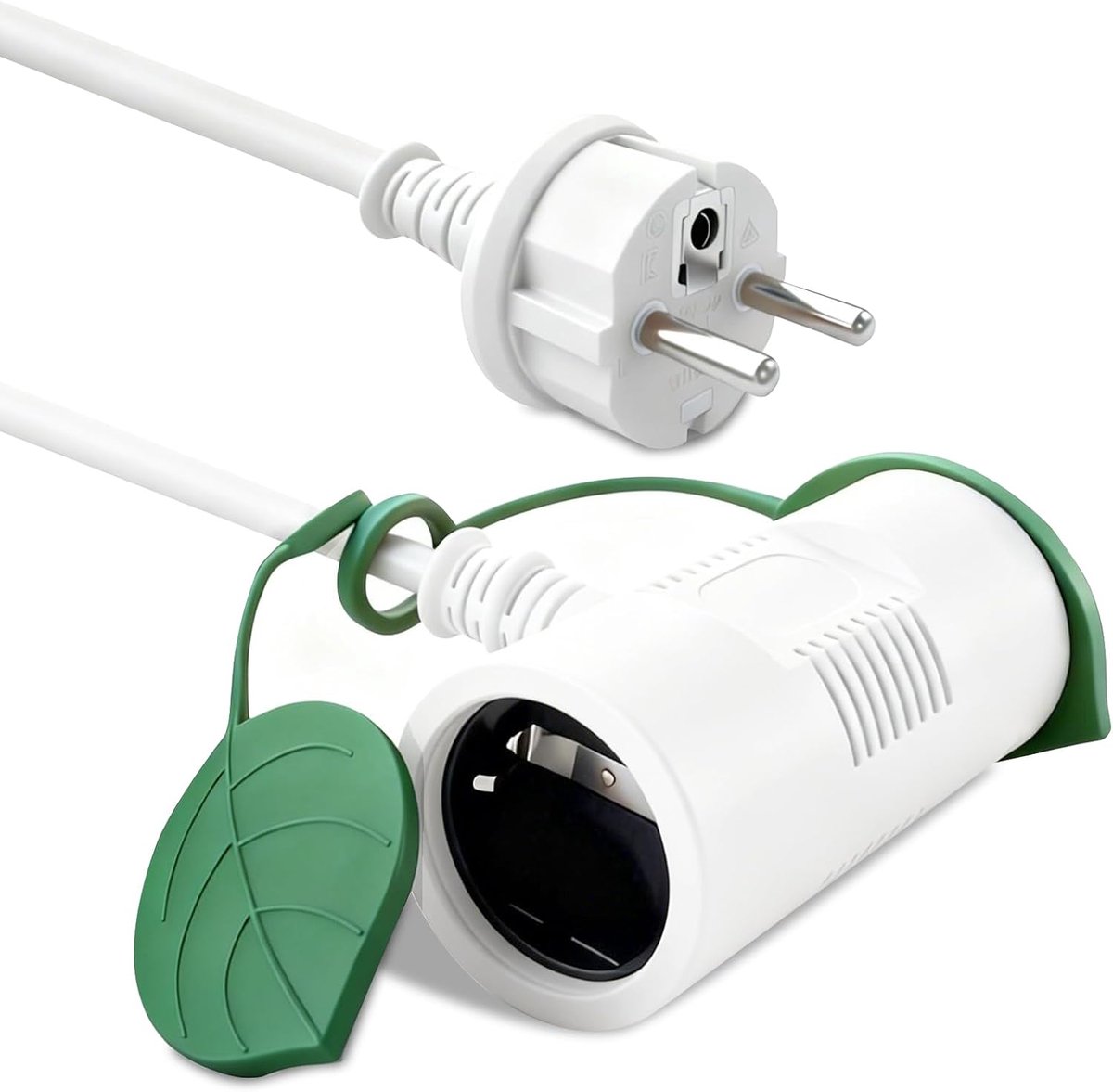 XINWANG Verlengkabel voor buitengebruik 20 m wit IP44-2 Schuko-stopcontacten met beschermkappen, vorstbestendige kabel - ShopVlot