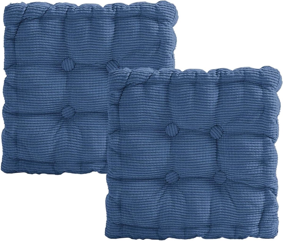 Set of 2 Chair Cushions, 40x40cm Thick Chair Cushion Outdoor Indoor Chair Cushion for Garden Chair Kitchen Balcony - ShopVlot