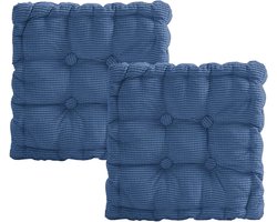 Set of 2 Chair Cushions, 40x40cm Thick Chair Cushion Outdoor Indoor Chair Cushion for Garden Chair Kitchen Balcony - ShopVlot