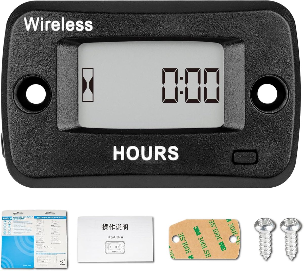 Jayron Digital Wireless Hour Counter,Vibration Activation,Programmable Maintenance Reminder,Resettable Task Timer,Used - ShopVlot