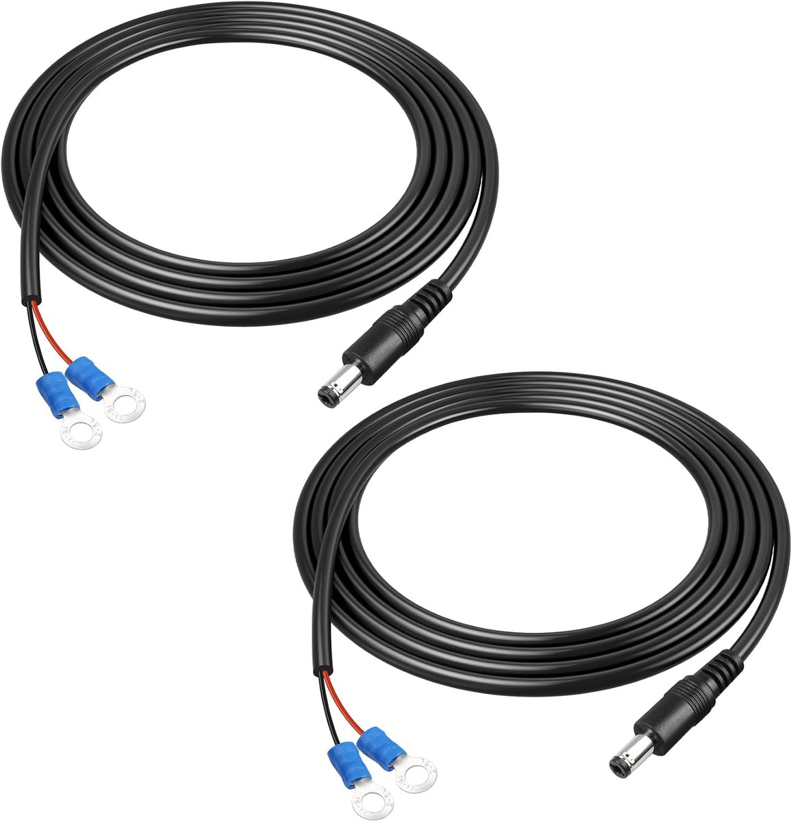 GINTOOYUN 2pcs DC 5.5mm x 2.1mm for O Clamp Cable 18 AWG DC 5.5mm x 2.1mm Plug to 5mm Inner Diameter O Clamp Cable (59 - ShopVlot