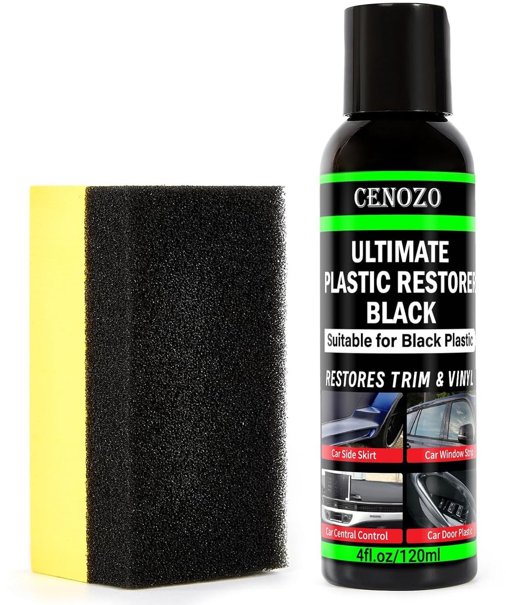 120 ml kunststof verzorging auto zwart plastic care restaurator, premium waterdichte formule, glans verhogen en - ShopVlot