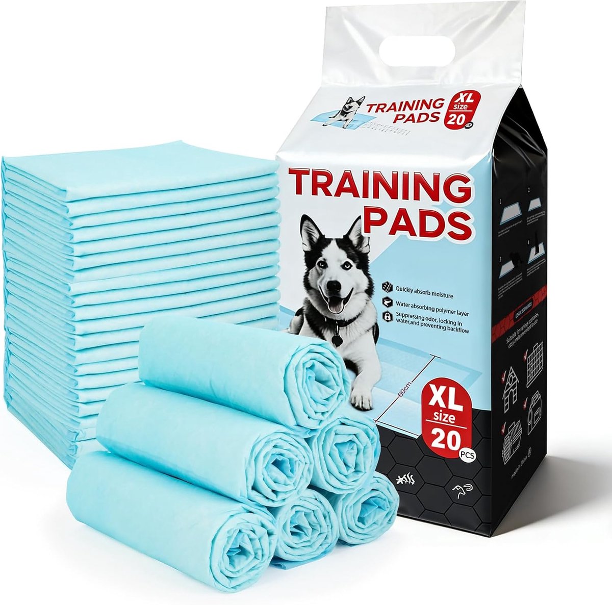 Dog Training Pads 60 x 90 cm Activated Carbon Dogs PIPI Mats 6-Ply Leakproof Disposable Pads Dry Puppy Elderly Cat - ShopVlot