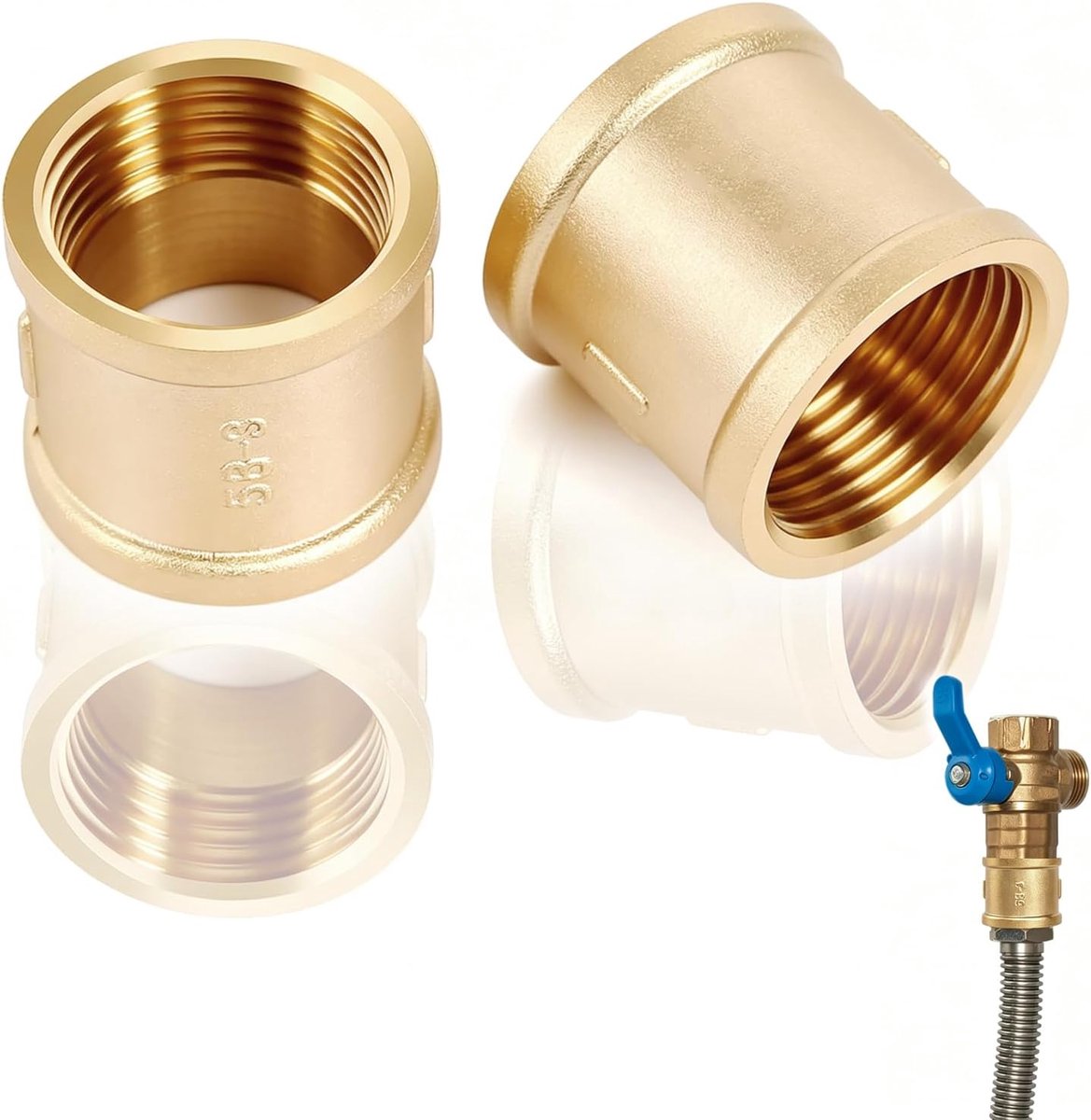 2 dubbele van messing, 1 inch, binnendraad, adapter voor het aansluiten van slangen - ShopVlot