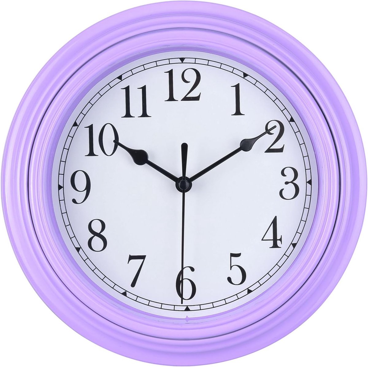 Topkey Silent wall clock kitchen 9 inch Retro Non tickend Decorative bedroom office wall clock - Taro Violett - ShopVlot