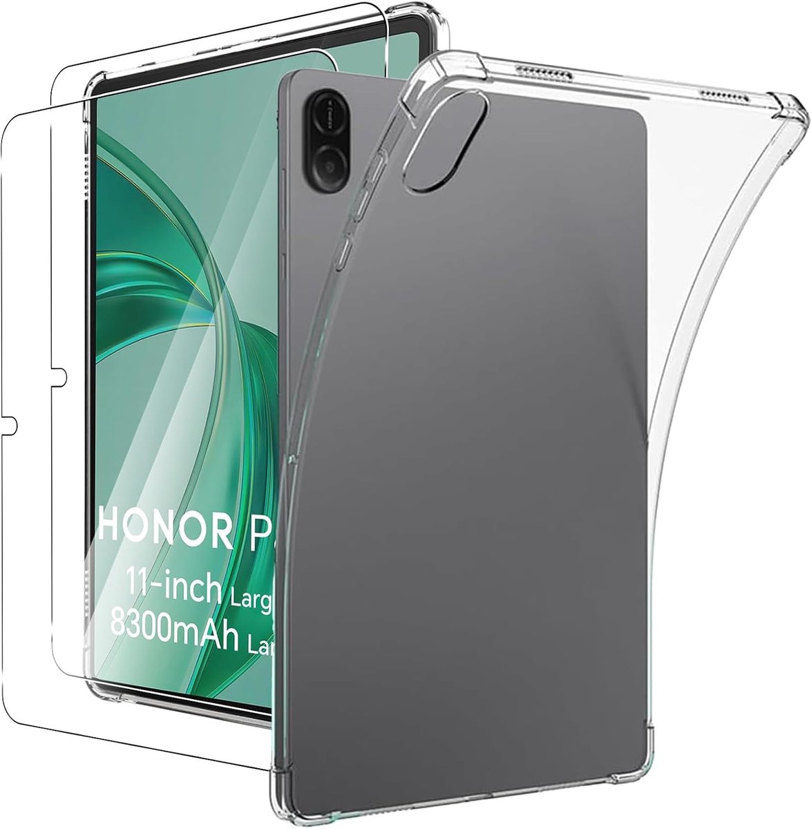 MEMELOKA Protective Case for Honor Pad X8A 11 Inch + 2 Pieces Tempered Glass Transparent Soft TPU Silicone Shockproof - ShopVlot