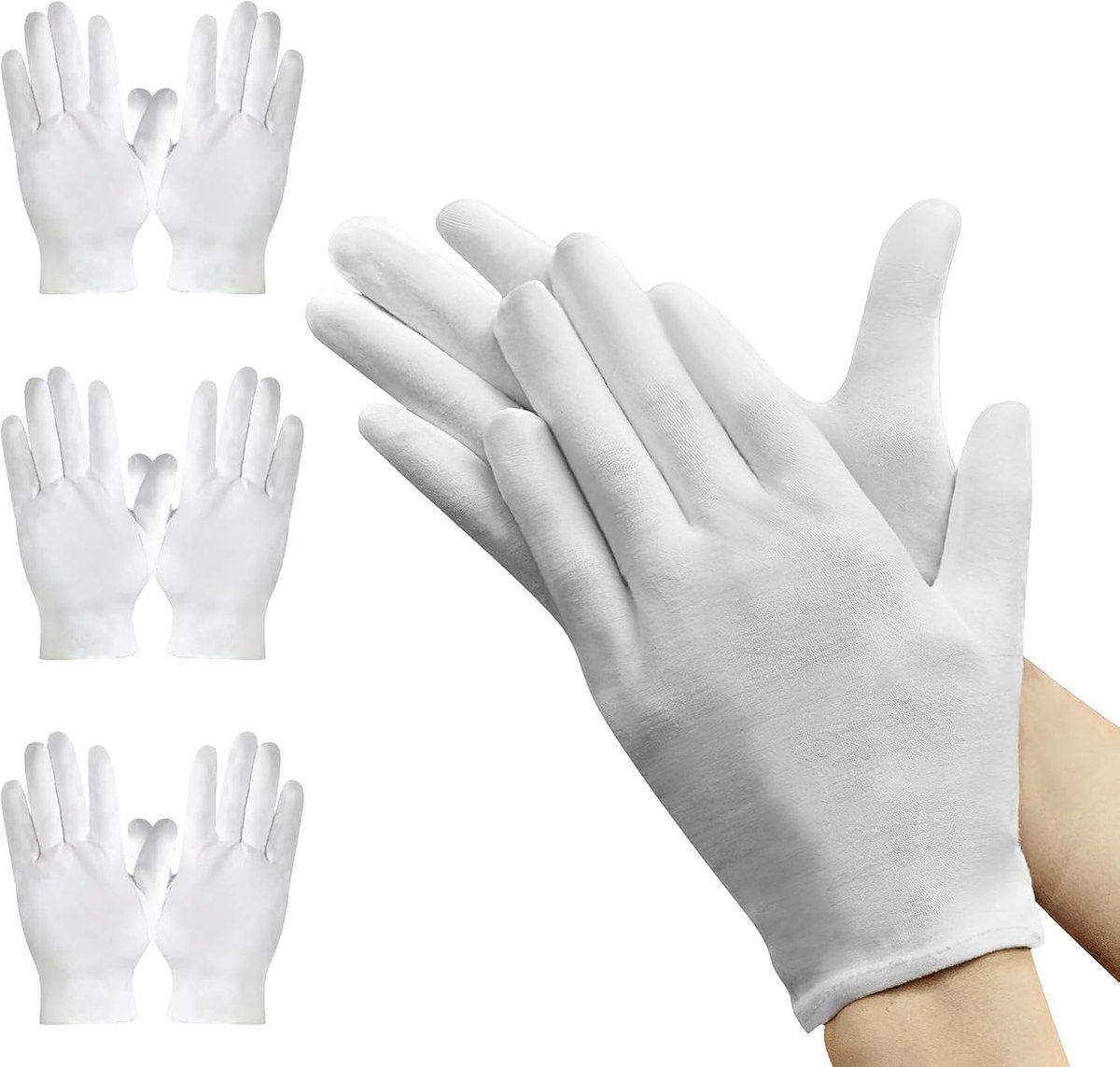 3 paar witte katoenen handschoenen, dermatologische handschoenen - ShopVlot