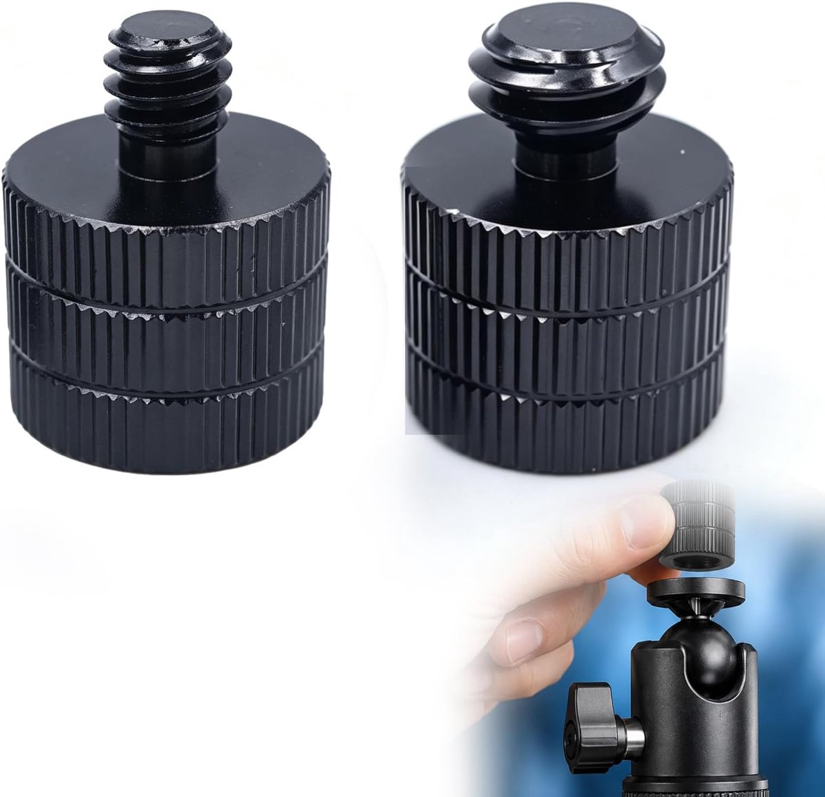 Zolara 2 stuks schroefdraadadapter statief adapter set 3/8 naar 1/4 en 1/4 naar 3/8 inch van aluminiumlegering voor - ShopVlot