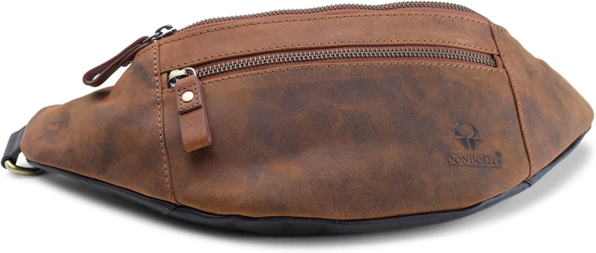 DONBOLSO Waist Bag Seattle - Handmade Leather Waist Bag with Vintage Looking - Large Bag for Men and Women - ShopVlot