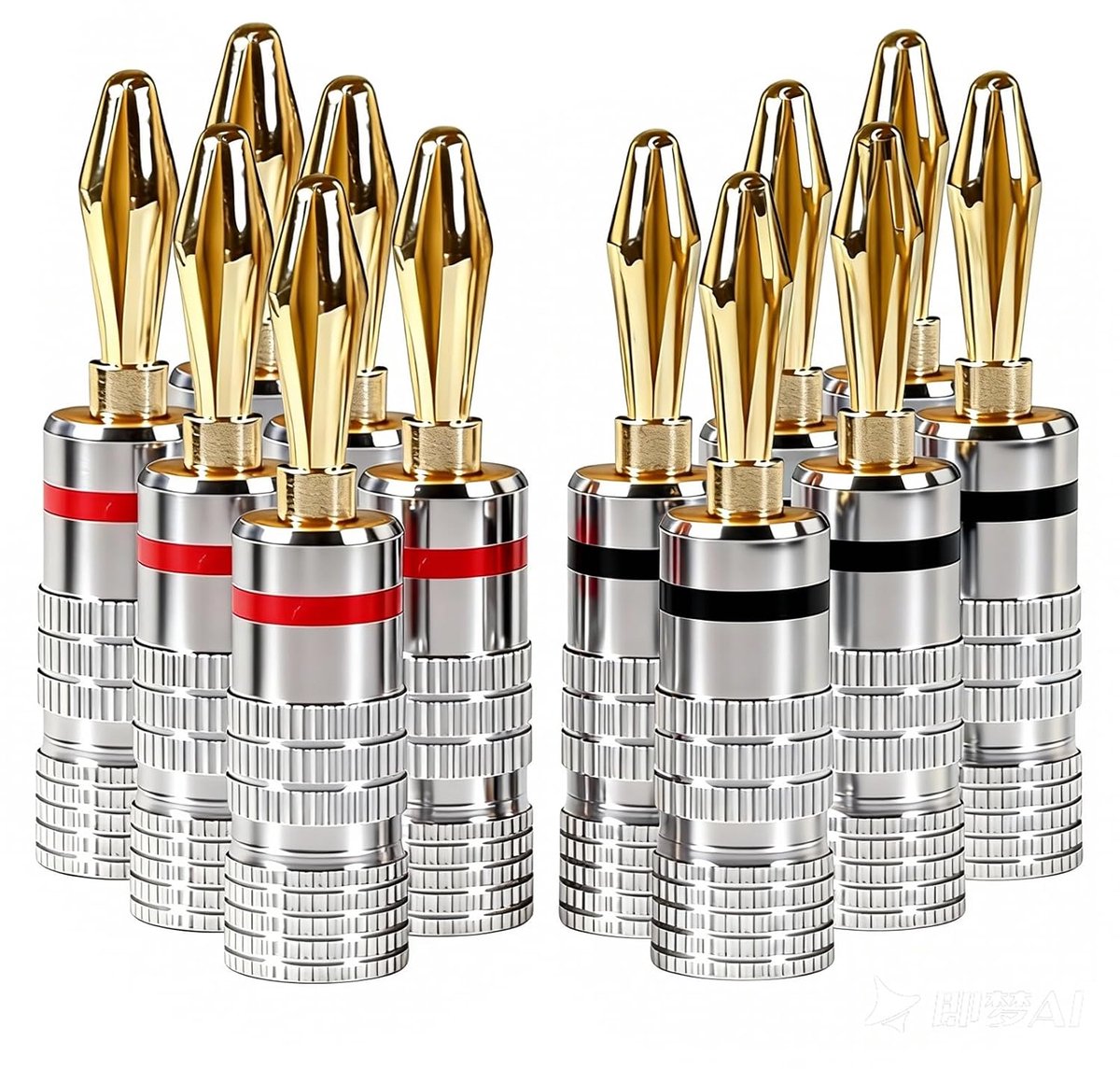 Banana Plug Speaker 24K Gold Plated Speaker Cable Banana Plug 4 mm Banana Connector High End for Amplifier AV Receiver - ShopVlot