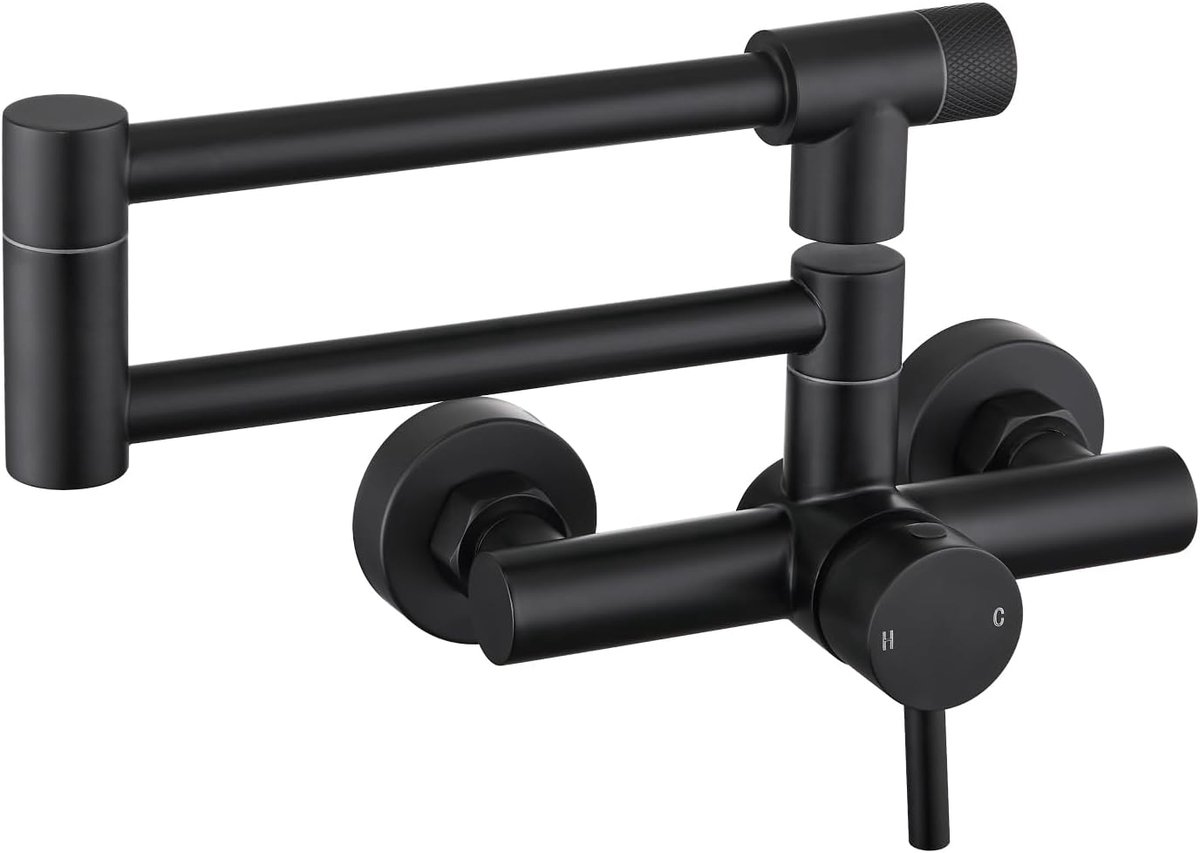 CREA Folding Wall Mounted Fixture for Kitchen, Kitchen Tap, Basin Fitting, Wall Water Tap, Kitchen, 360° Rotatable - ShopVlot