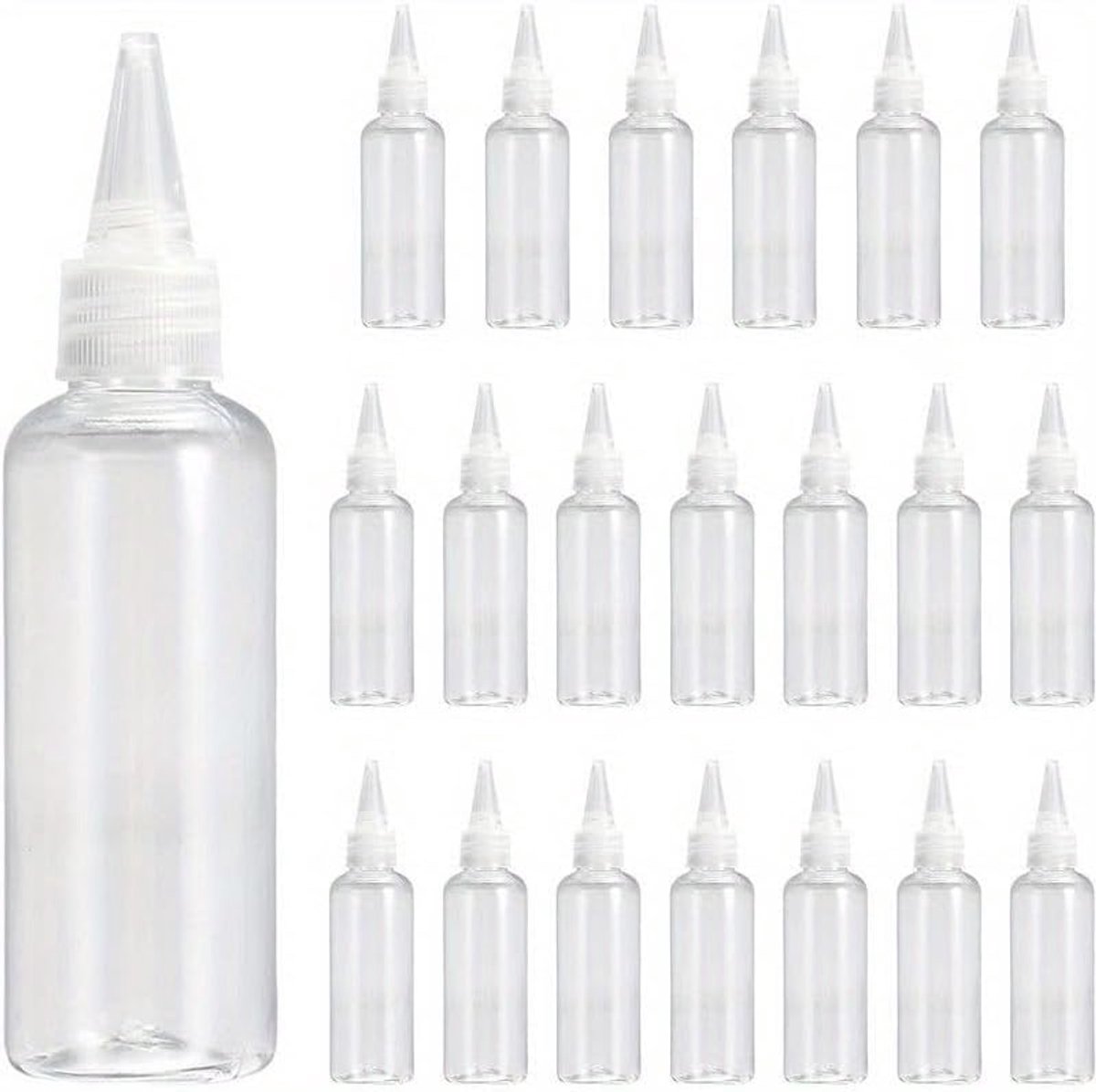 12 stuks knijpfles van kunststof, 250 ml, 20 cm hoog, transparant, spuitfles, doseerfles, sausfles, lekvrij, voor - ShopVlot