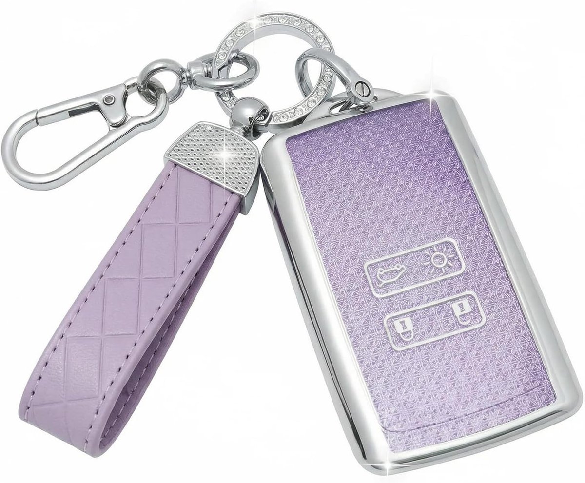 Car Key Case with Leather Keychain Compatible with Renault Scenic Megane Talisman Koleos Kadjar Clio Captur Espace Zoe - ShopVlot