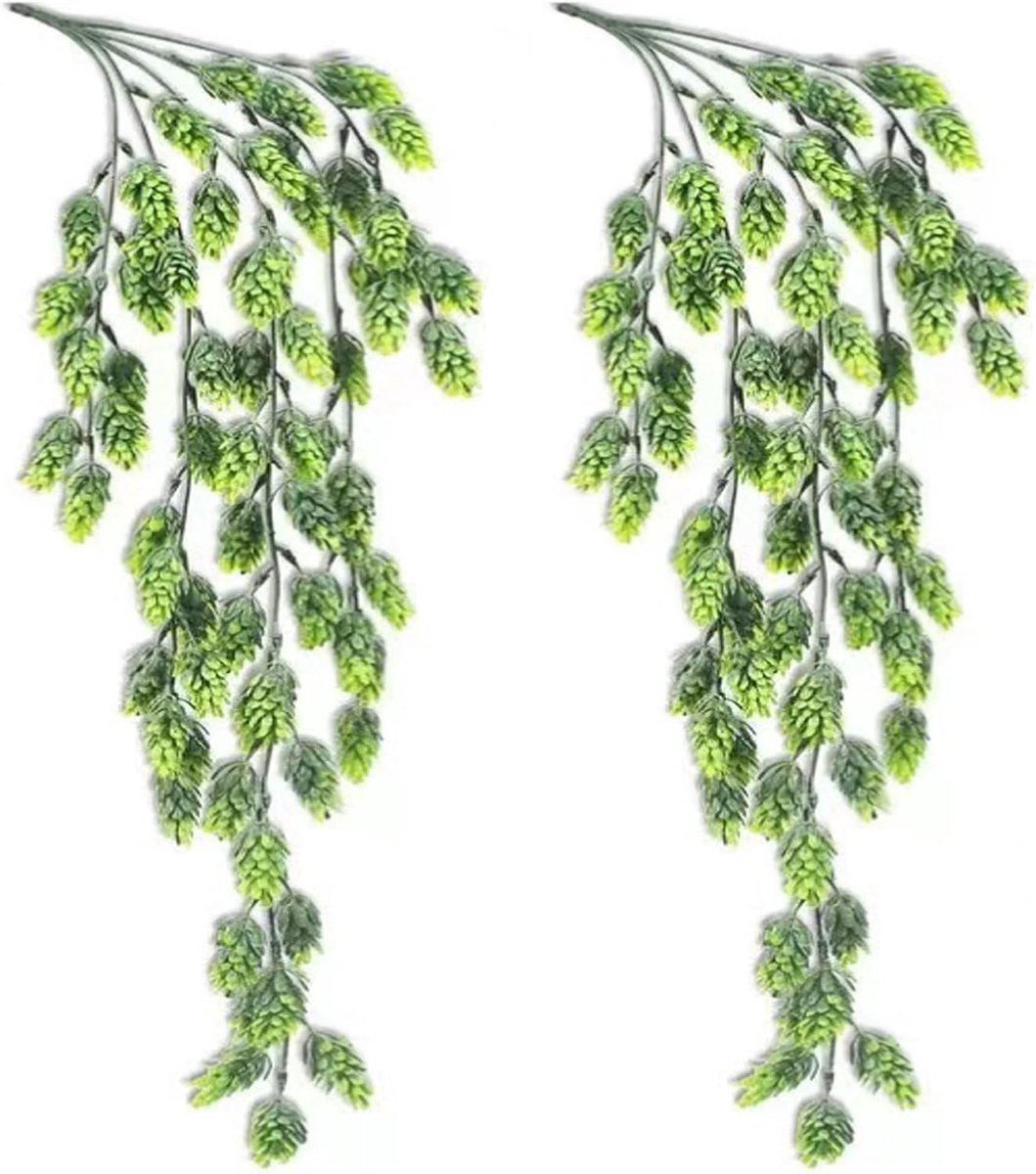 Pack of 2 Artificial Hop Garland Hops Garland Artificial Hop Garland for Hanging Plants (#1) - ShopVlot