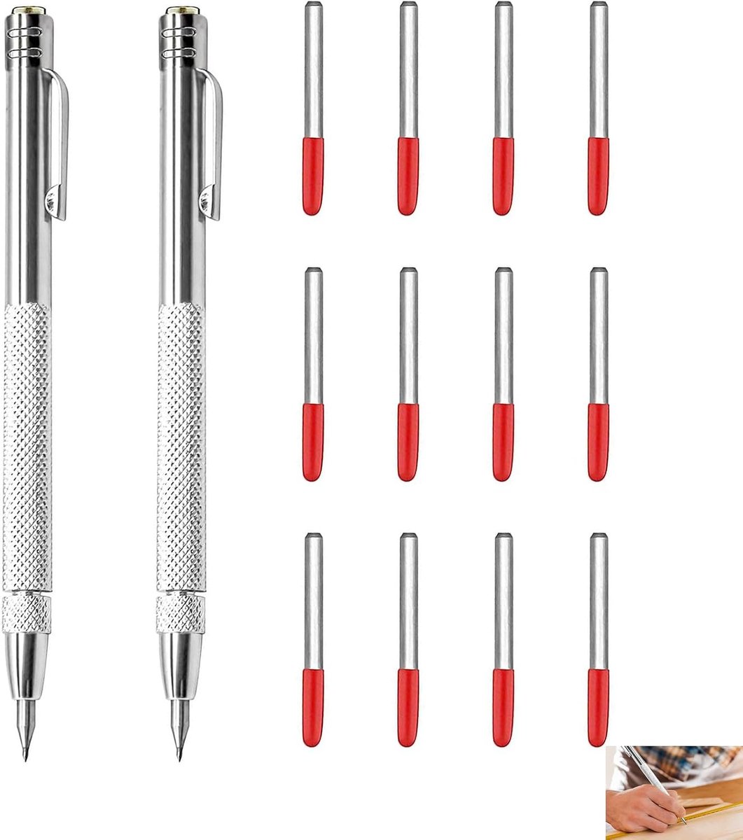 Pack of 2 Tungsten Carbide Drawing Pen Magnet 12 Replacement Tip for Glass, Ceramic, Wood, Precision, Non-Slip, for - ShopVlot