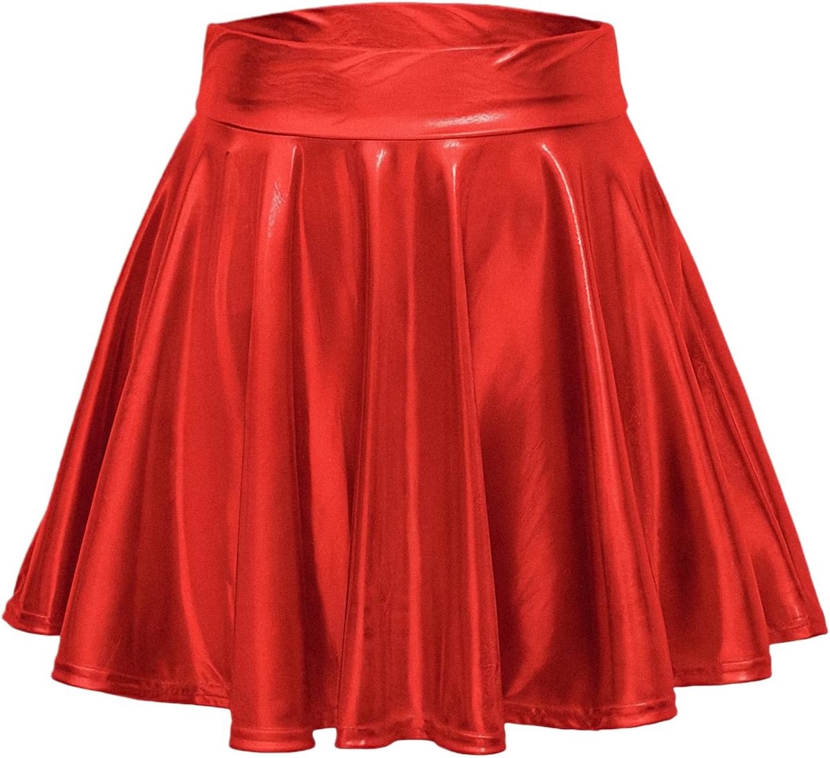 Aurasky Metallic Shiny Mini Skirt Elastic Women's Pleated Skirt for Carnival Party Cosplay - ShopVlot