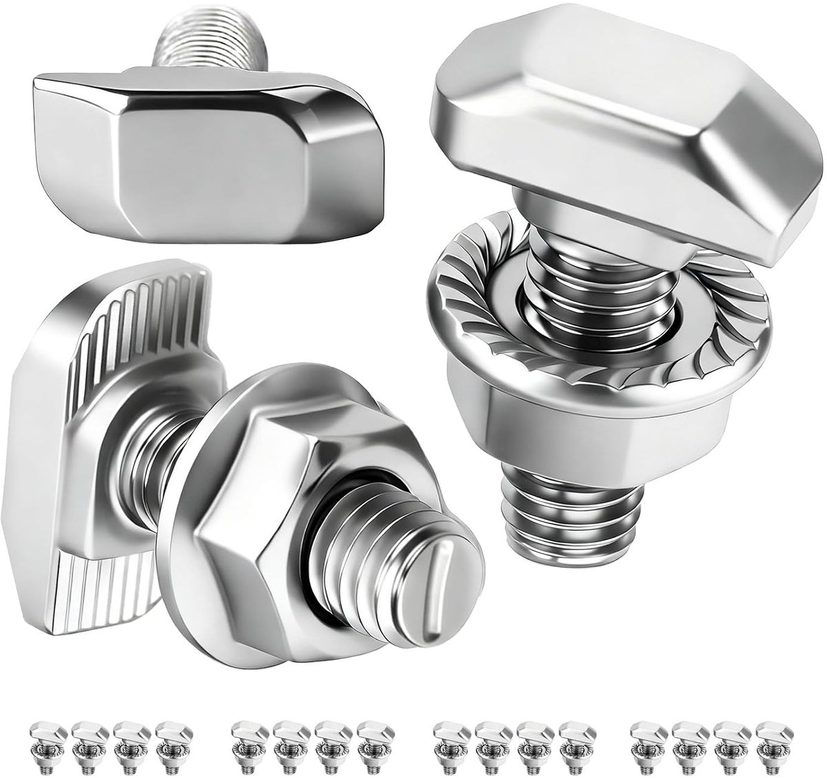 16pcs Hammer Head Screws M6*12 Stainless Steel A2-70, Hammer Head Screw with Locking Nuts Flange Nuts M6, T Screws for - ShopVlot
