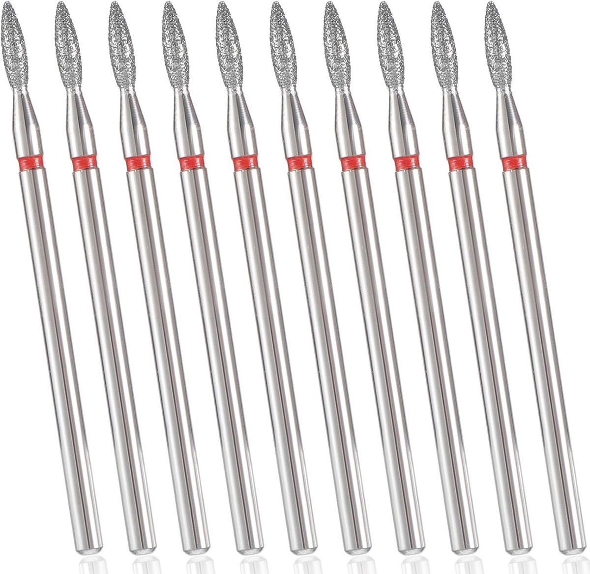 Professionele Set van 10 Nagelvijl Bits met Pencil Case - Vlamvormige Bits voor Dode Huid, Manicure en Pedicure, Perfect voor Thuis en Salon Gebruik