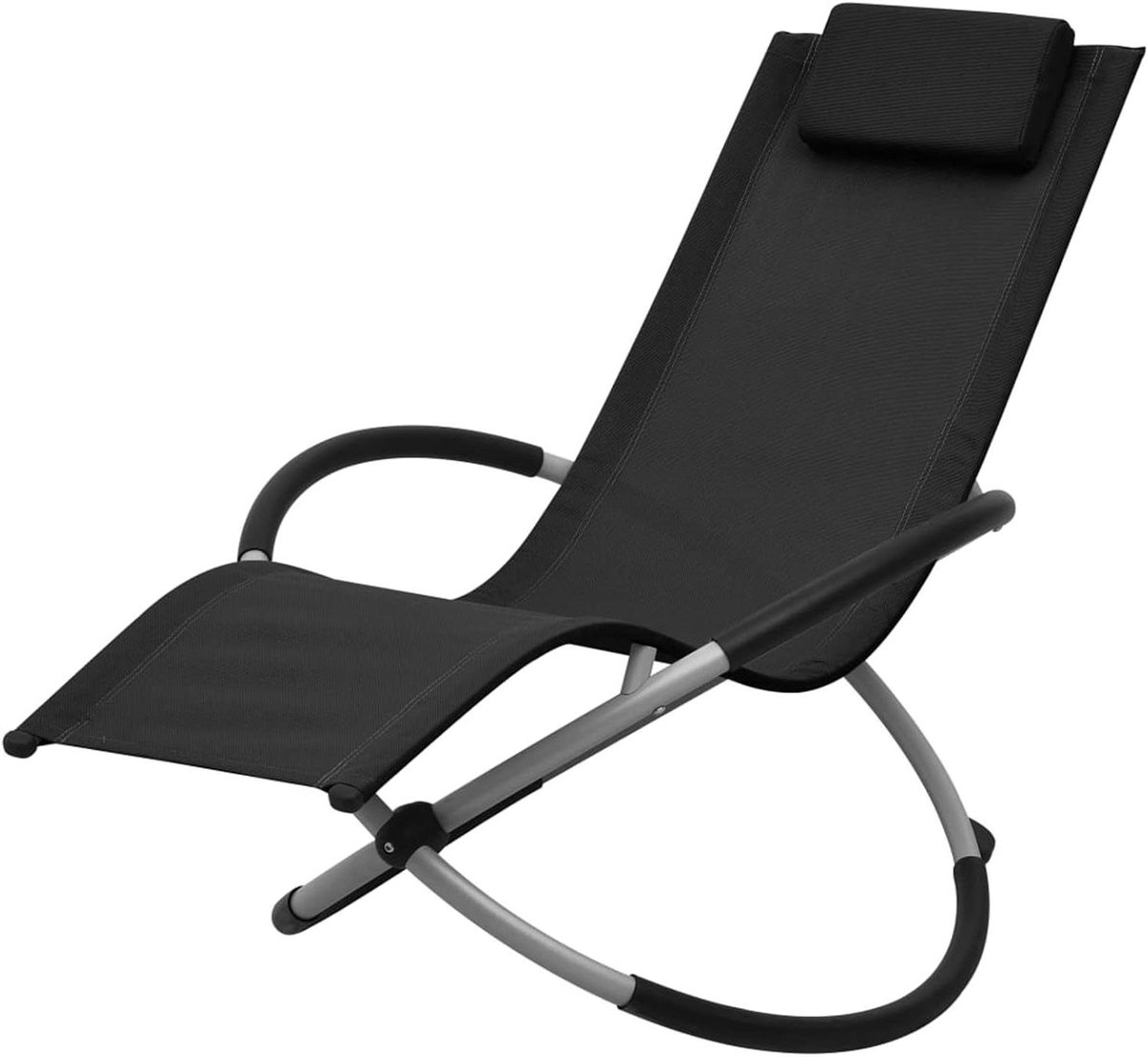 Kinderligstoel - Relaxstoel kind - Buiten ontspannen - Inclusief comfortabel kussen - 605 x 121 cm - Zwart