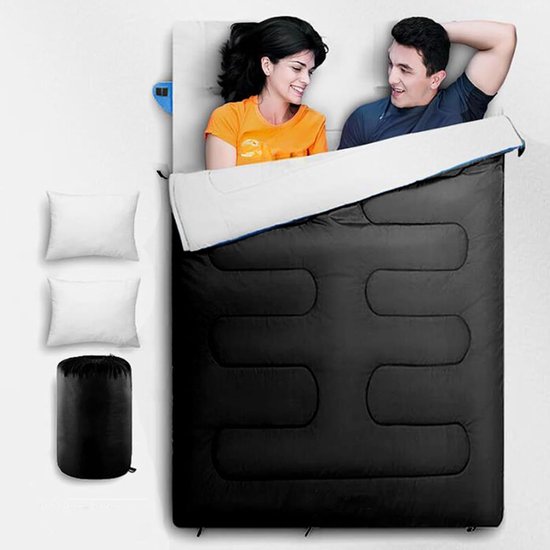 Dubbele Slaapzak - Kampeerzak - Outdoor Avontuur - Verbindbaar Systeem - 220 x 150 cm - Enkele Kleur — afbeelding 2