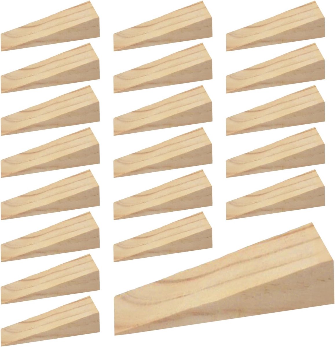 Set of 20 Triangular Wooden Wedges - Pine Wood Wedges for Leveling Furniture, Door and Window Adjustment, DIY Work - ShopVlot