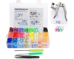 Sudopo 1Plusselect Snap Pliers + 400 Sets T5 Plastic Press Studs, 20 Colours Press Studs, DIY Studs, Tool with 2 Clear - ShopVlot
