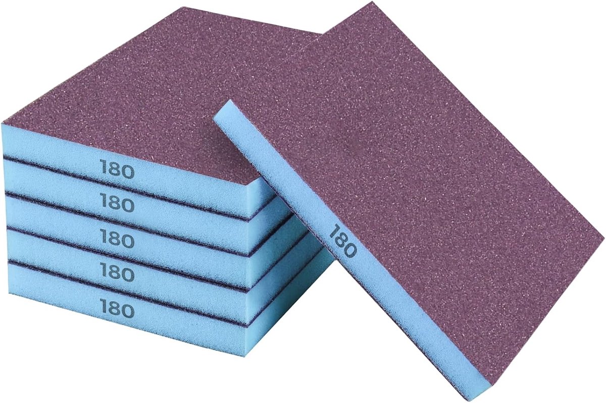 STEBRUAM 6 pcs scouring sponges, 180 grit size Specifications Sanding pads, sand sponge washable and reusable - ShopVlot