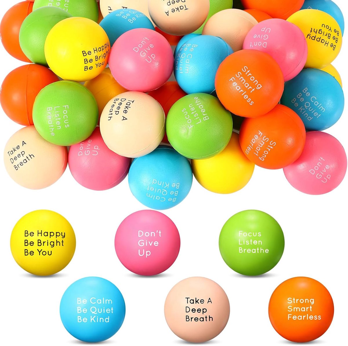 24 Pieces Adult Stress Motivational Stress Balls Anti Stress Balls with Motivational Quotes Stress Relief Balls Funny - ShopVlot