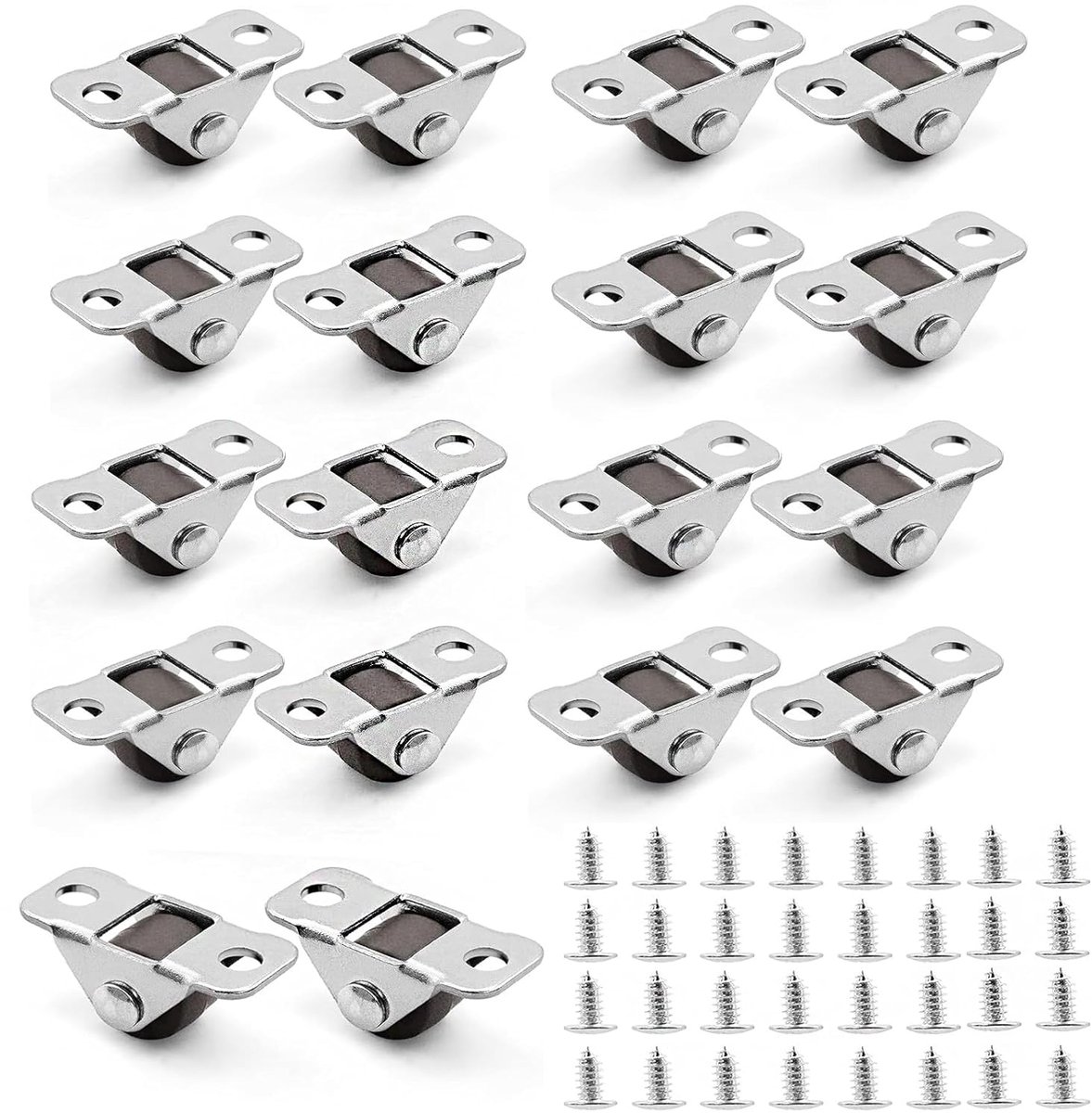 18 stuks mini-meubelwielen, klein, 1,2 cm wielen voor meubels, klein, 360 graden antislip transportwielen, stille - ShopVlot
