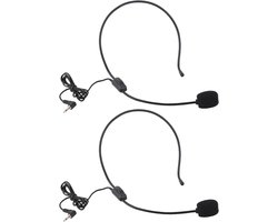 Microfoon, headset, 2 stuks, flexibele 3,5 mm hoofdgemonteerde microfoon, mini-bekabelde hoofdbandmicrofoon voor - ShopVlot