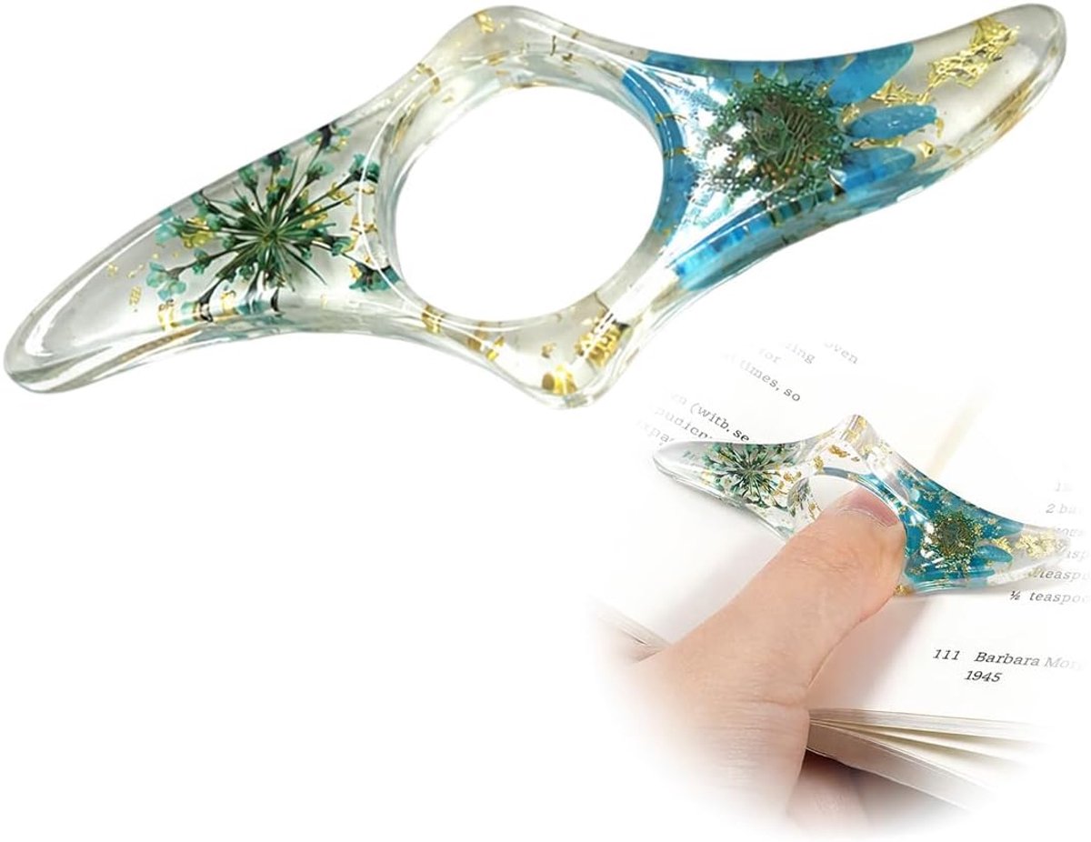 1 Pezzo Anello Per Pollice Segnalibro Fermapagine Con Fiori Secchi In Plastica Come Segnalibro E Accessorio Lettura - ShopVlot