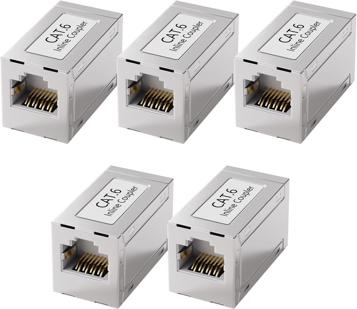 RJ45 Cat6 Coupling 5pcs Ethernet Adapter Network to Bus Shielded for Extension Cable Ethernet Cable CAT6 CAT5 CAT5E - ShopVlot