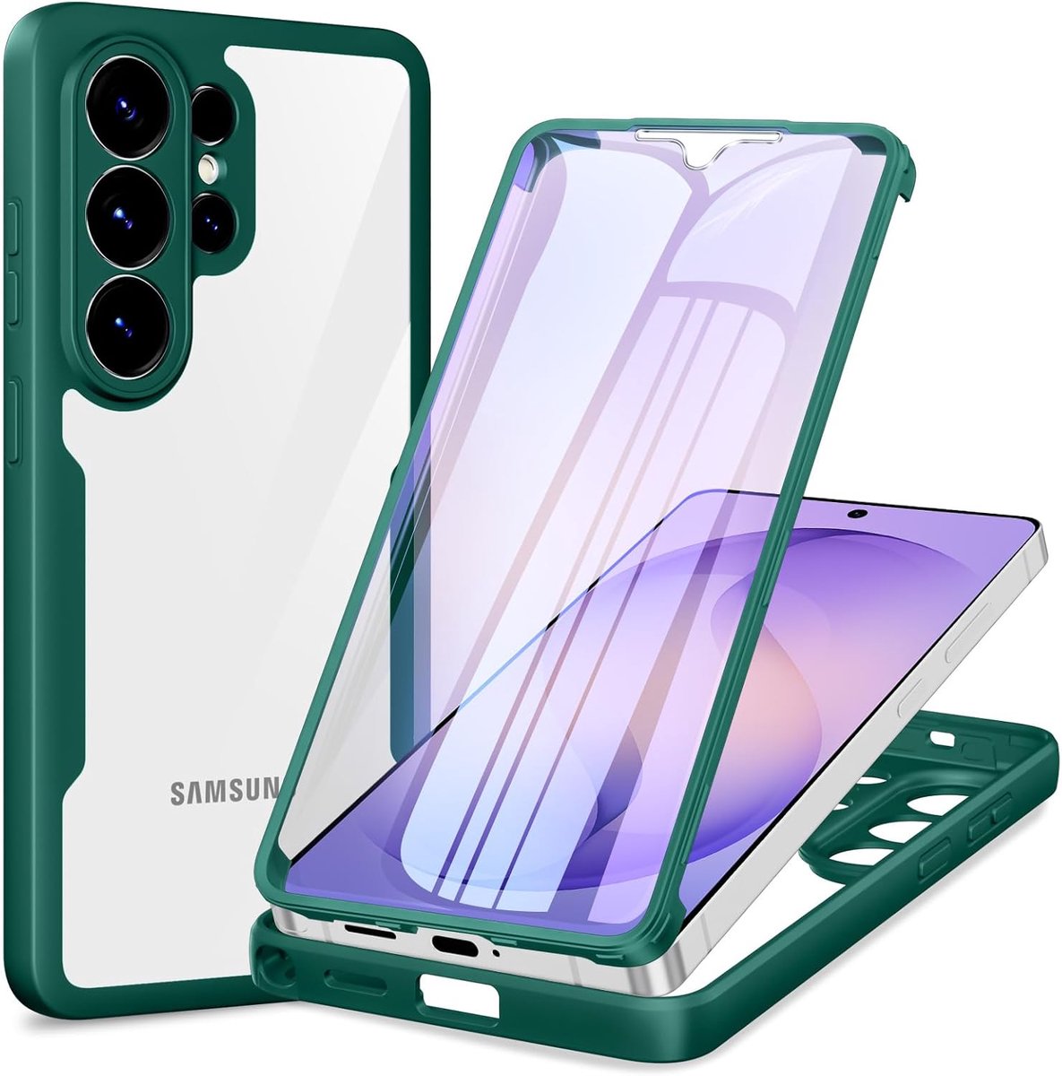 Phoona Beschermhoes voor Samsung Galaxy S26 Ultra 5G met transparante displaybeschermfolie, 360 graden beschermhoes - ShopVlot