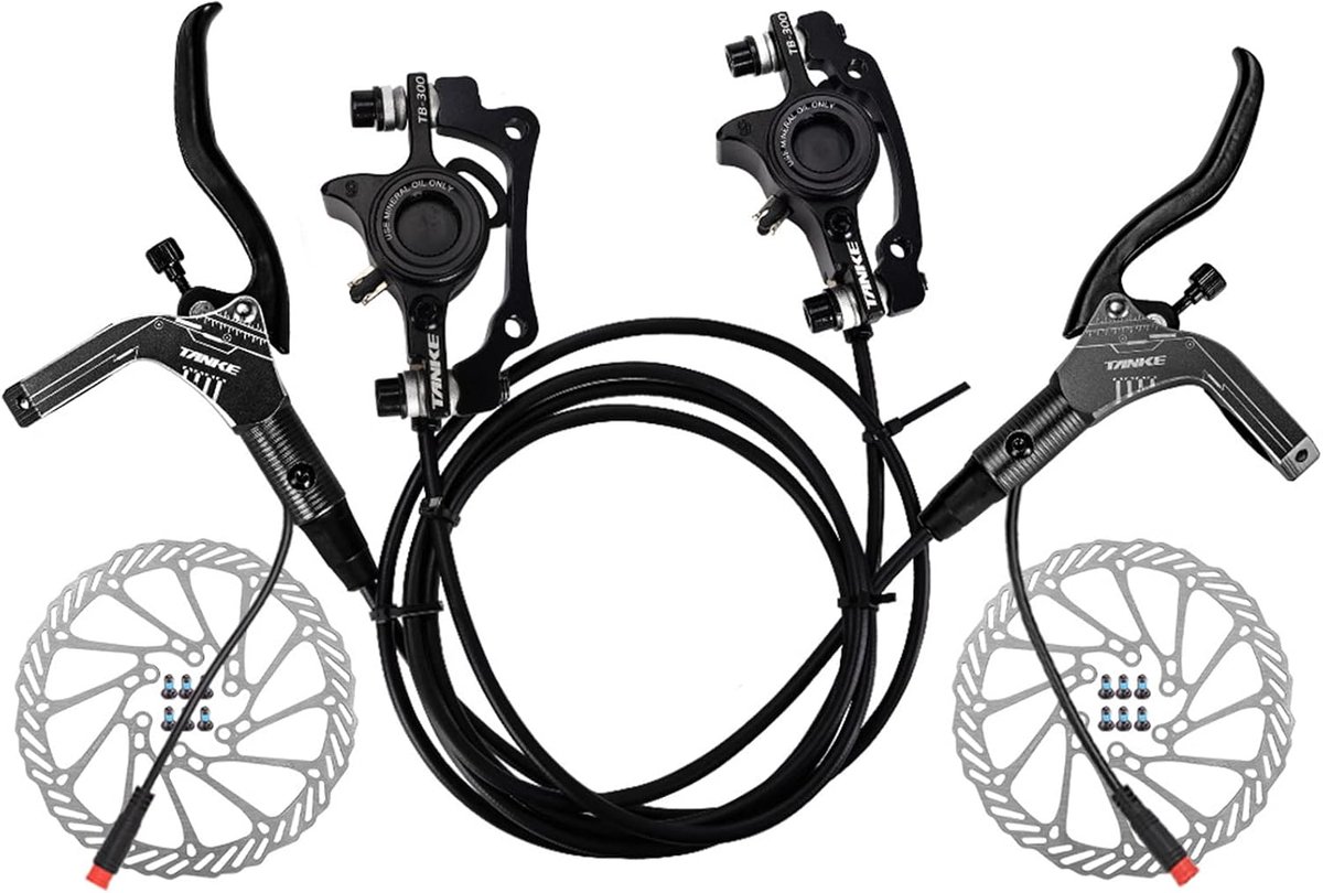 Hydraulic Brake Set With 160mm Rotors Hydraulic Disc Brake Caliper Lever Front And Rear For Scooter - ShopVlot