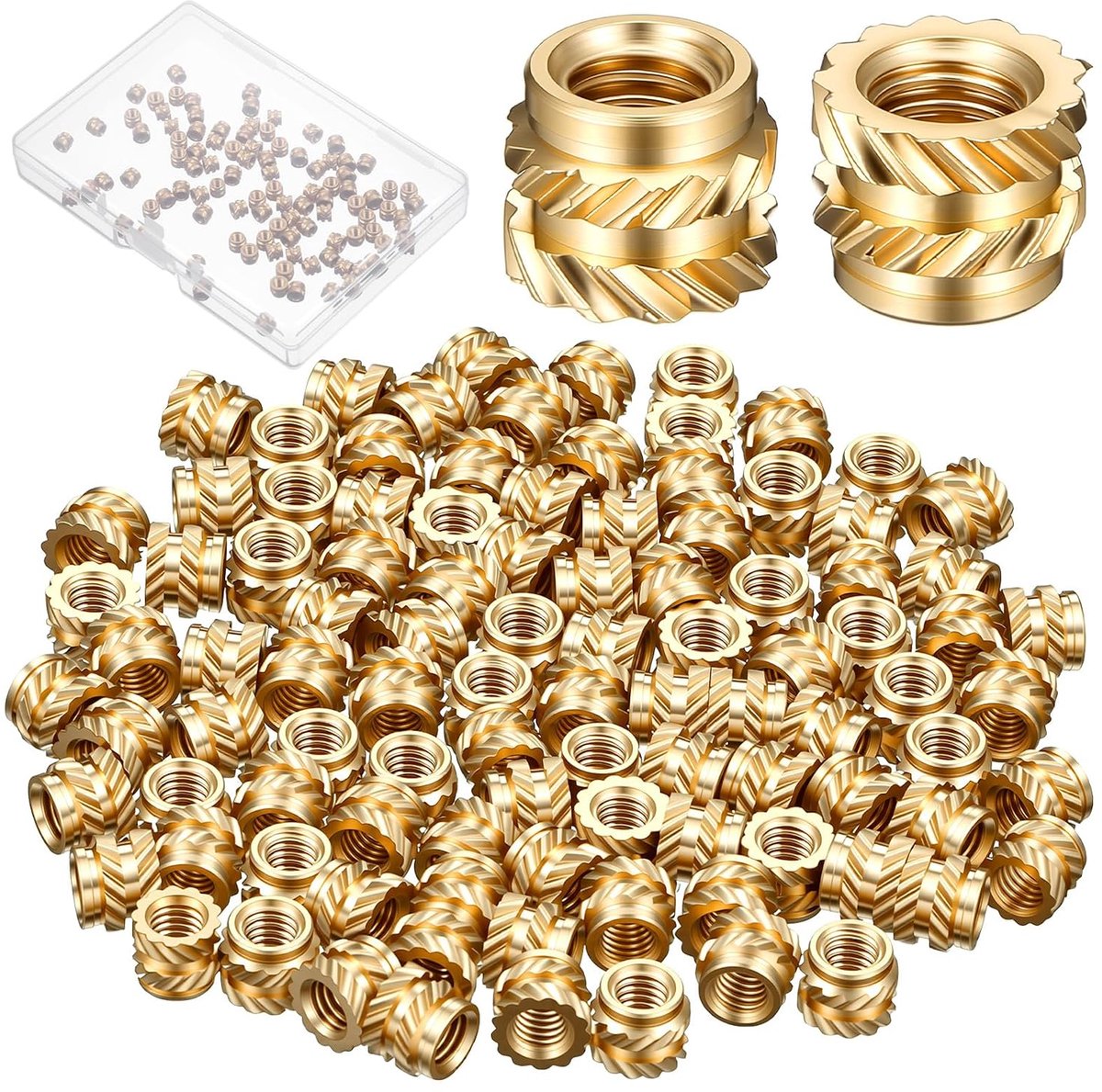 Thread Insert M3, M3 x 4 x 5 mm, Melting Thread, Knurled Press Nuts, Brass Thread Insert 3D Pressure, Thread Inserts - ShopVlot