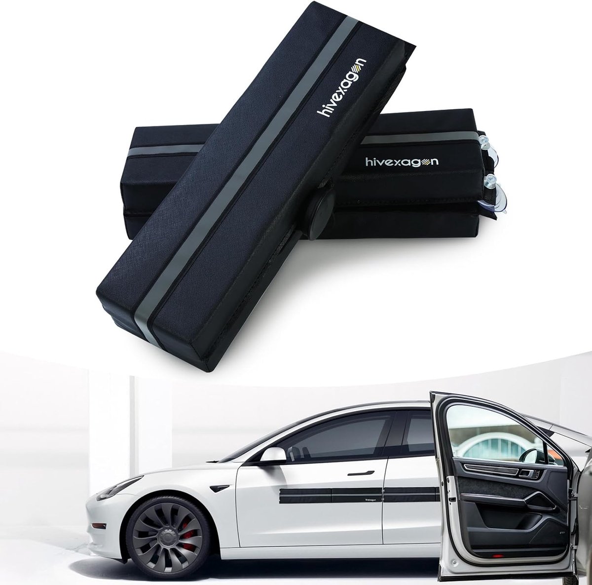 Car Door Protectors Anti-Dent Fit Steel Doors - Removable Soft Cushion Protector Made of PU Leather with Built-in - ShopVlot