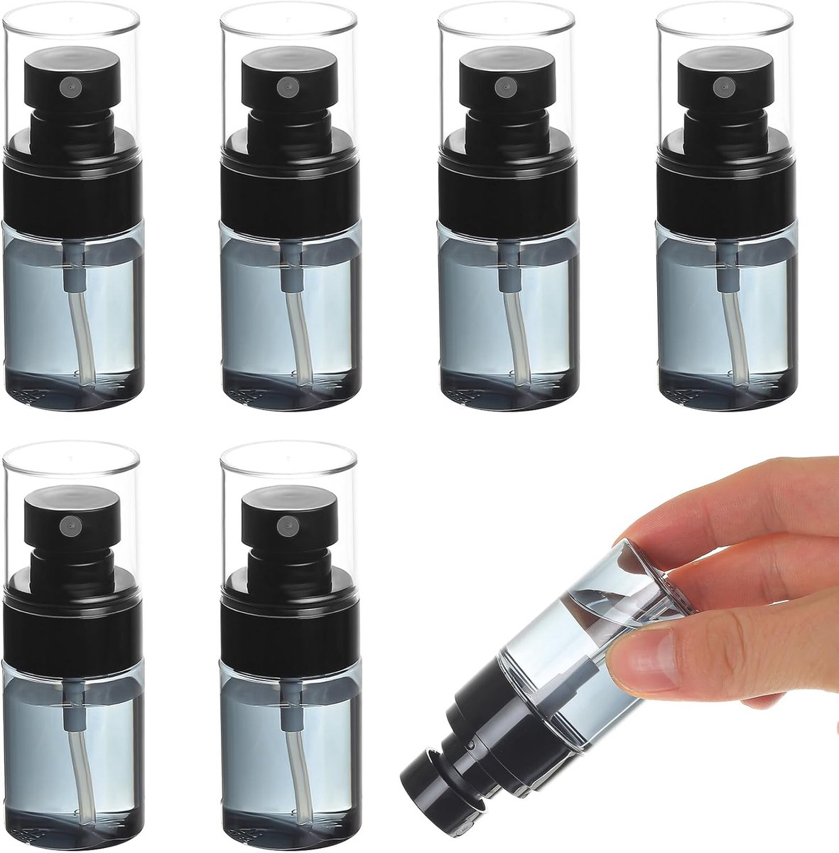 6 stuks kleine spuitflessen 30 ml, reisspuitflessen voor toiletartikelen, navulbare doorzichtige plastic fijne - ShopVlot