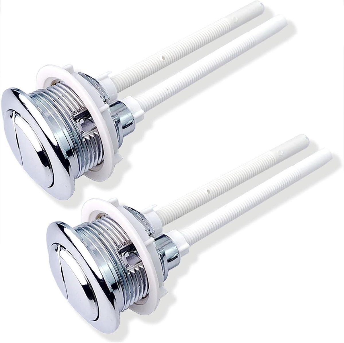 2pcs Dual Flush Toilets Water Tank Push Buttons 38mm Standard Toilet Knob Chrome Silver Toilet Flush Button - ShopVlot