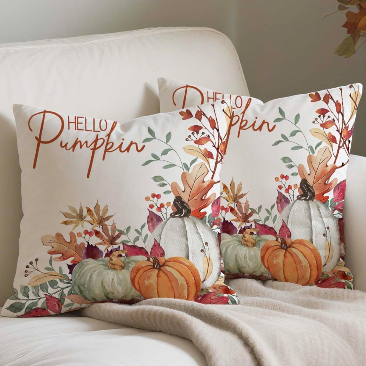 Kussenslopen sofa herfst 45 x 45 esdoornbladeren pompoen - Herfst Kussensloop Kussensloop Kussenslopen Home Decor - ShopVlot