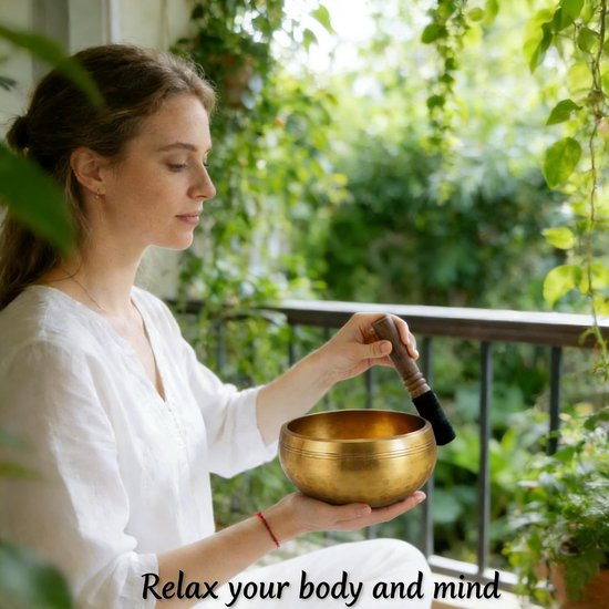 8 cm Tibetaanse klankschaal set, schaal handgemaakt in Nepal voor genezing en mindfulness, kleine klankschaal voor - ShopVlot — afbeelding 5