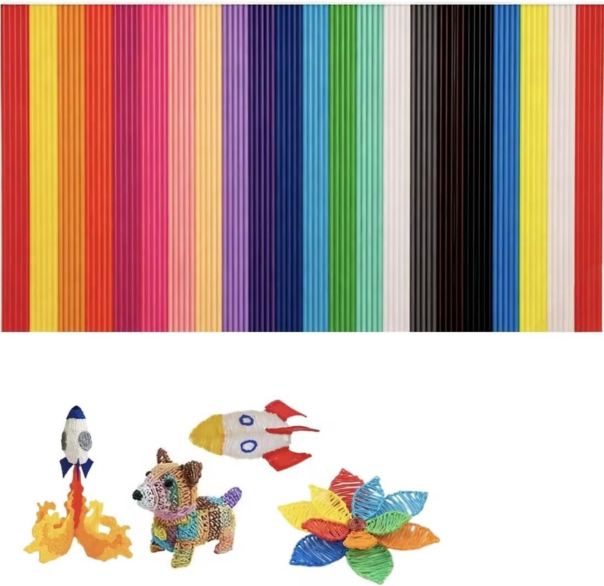 110pcs 22 Colors 3D Doodler Refill Pens for 3Doodler Start + 3D Pen Kids 3Doodler Start 2.5mm Low Temperature PCL - ShopVlot