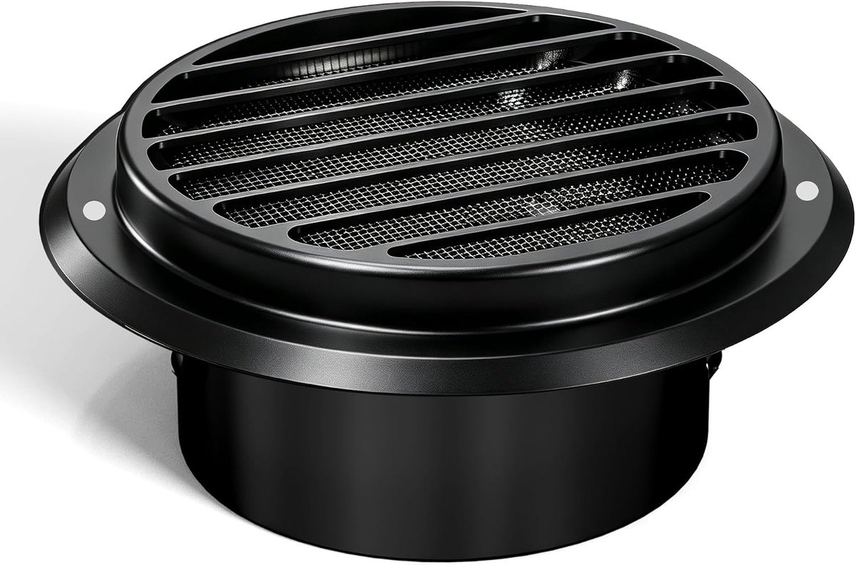Aygrochy Ventilatierooster 100 mm ventilatierooster, roestvrijstalen ronde afzuigkap voor badkamer, kantoor, keuken - ShopVlot
