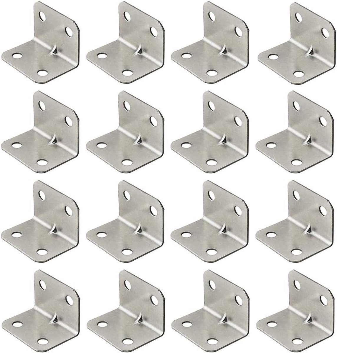 100pcs Stainless Steel Corner Bracket, L Shape Angle Bracket/Heavy Duty Corner Brackets/Shelf Mounts, 90 Degree Right - ShopVlot
