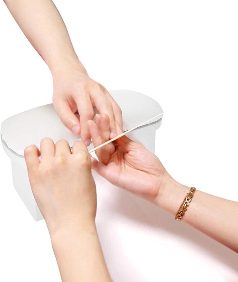Manicure Handsteun Kussen - Wit zacht kunstleer - Nagelartiesten comfort - Milieuvriendelijke vulling - 11,8 x 5,9 inch