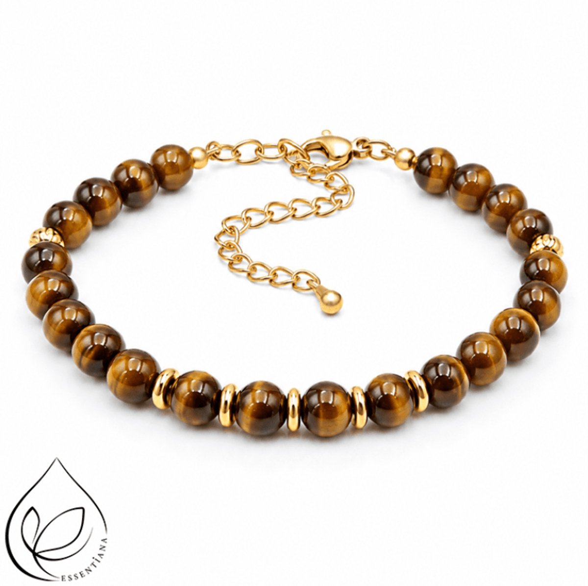 Eira Gouden Armband met Tijgeroog