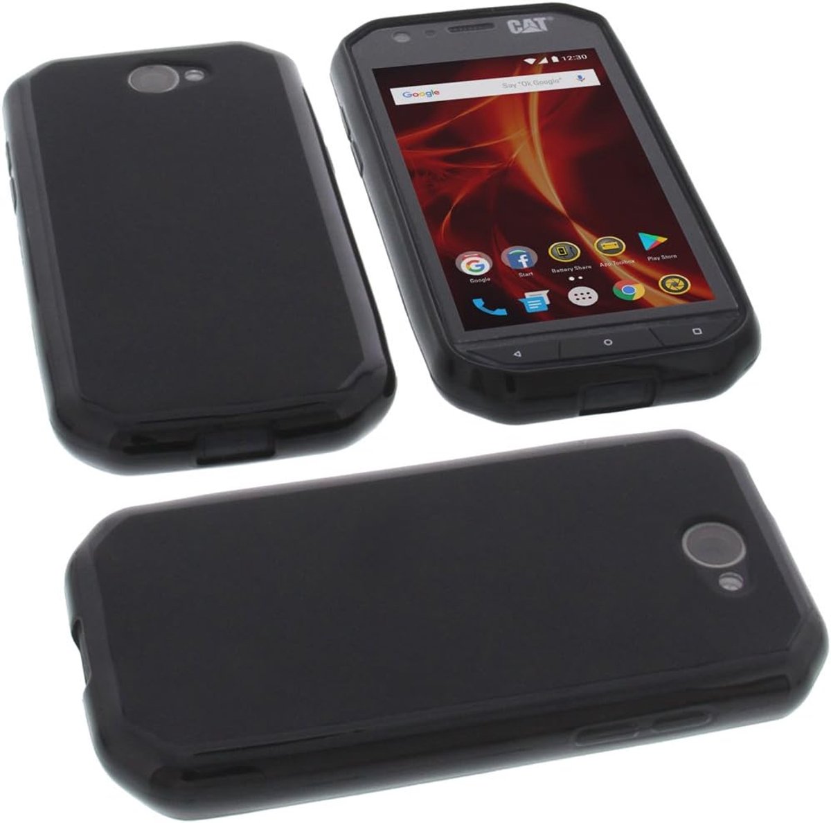 Case Compatible with CAT S31 Rubber TPU Protection Mobile Phone Case Black - ShopVlot