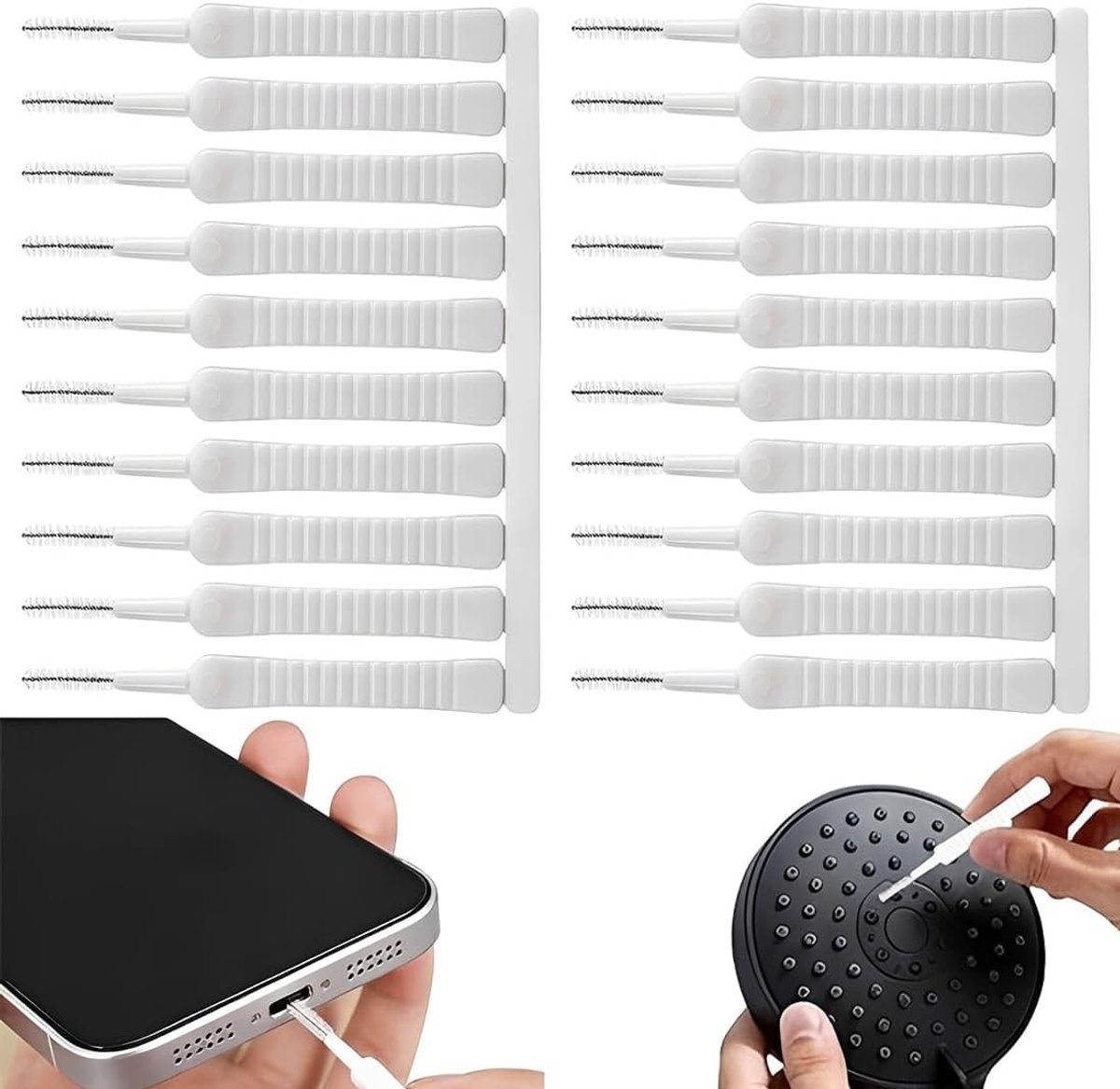Multifunctionele reinigingsset met 2 stuks en 20 buizen per stuk voor keuken, badkamer en auto, 5,9 x 0,6 cm
