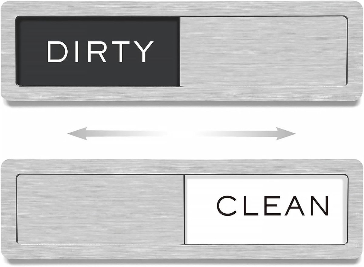 Dirty Clean Dishwasher Magnet, Clean Dirty Indicator with Sliding Function, Clean Dirt Sign Display, Magnet, Magnetic - ShopVlot